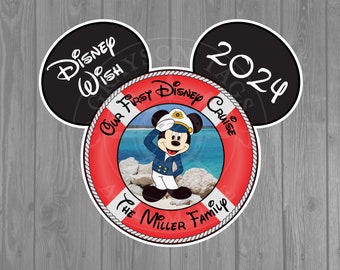 Disney Cruise Door Magnet - Life Preserver Magnet (Captain Mickey or Captain Minnie)