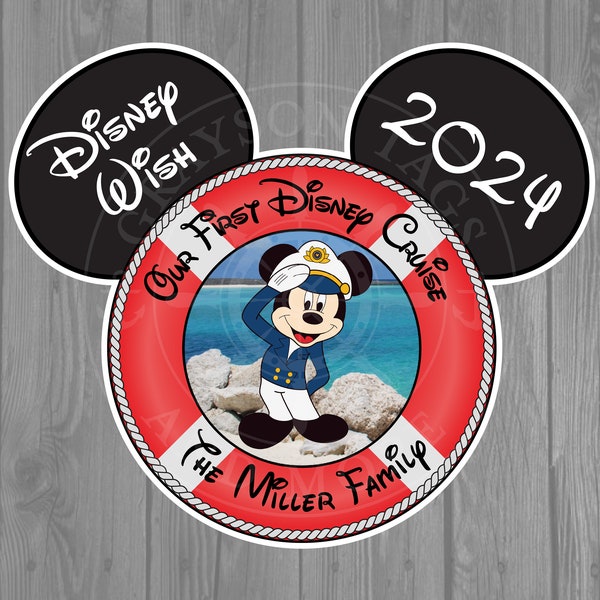 Disney Cruise Door Magnet - Life Preserver Magnet (Captain Mickey or Captain Minnie)