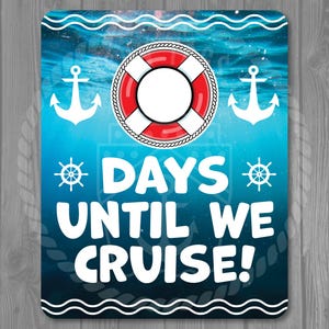Cruise Countdown Dry Erase Door Magnet - Our Next Cruise Counter - Dry erase marker not included