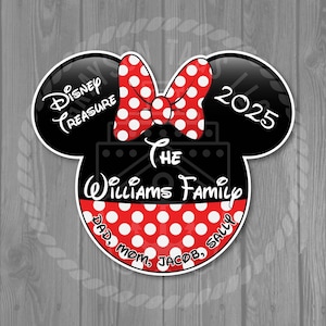Disney Cruise Door Magnet - Extra Large Personalized Family Minnie Door Magnet