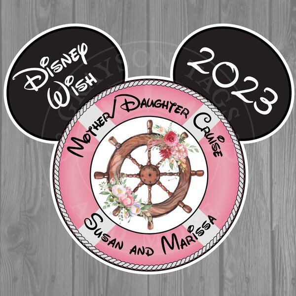 Mother's Day - Mother/Daughter Extra Large Personalized Disney Cruise Door Magnet