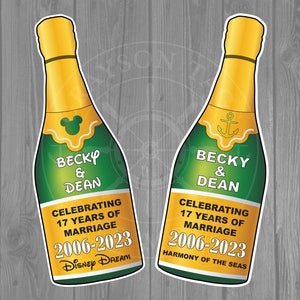 Anniversary Champagne Bottle Cruise Door Magnet