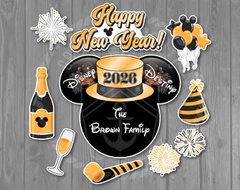 Happy New Year Magnet Set for Disney Cruise Doors