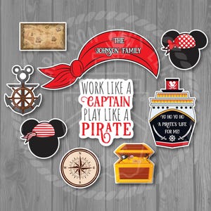 Pirate Hat Personalized Pirate Sign Group Magnet Set for Disney Cruise Doors