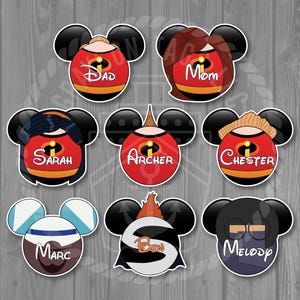 Disney Cruise Door Magnet - The Incredibles Inspired Magnets - Mr Incredible/ Elastigirl / Dash / Violet / Jack Jack / Edna /Frozone