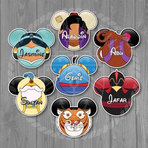 Disney Cruise Door Magnet - Aladdin Inspired Magnets - Princess Jasmine / Genie / Aladdin / Abu / Jafar