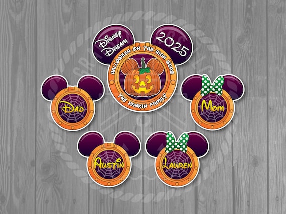 Disney Cruise Line 2025 Halloween On The High Seas Porthole Pumpkin Ears - NEW Halloween on the High Seas Disney Cruise Door Magnet - Etsy main image 4