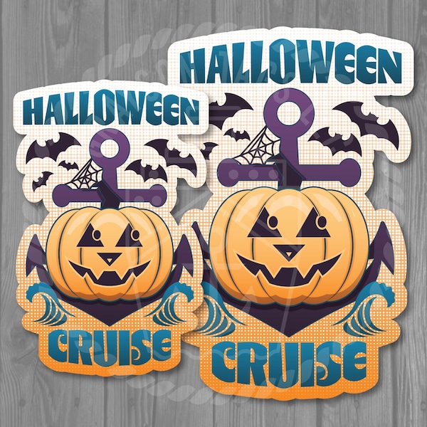 Halloween Cruise Pumpkin Anchor Stateroom Door Magnet (2 Sizes Available)