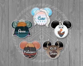 Disney Cruise Door Magnet - Frozen Inspired Magnets - Anna / Elsa / Olaf / Kristoff / Sven