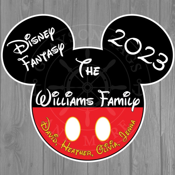 Disney Cruise Door Magnet - Extra Large Personalized Family Mickey Door Magnet