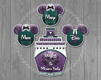 Haunted Mansion Ship Disney Cruise Door Magnet Set - Haunted Parlor Magnet Set - Halloween on the High Seas