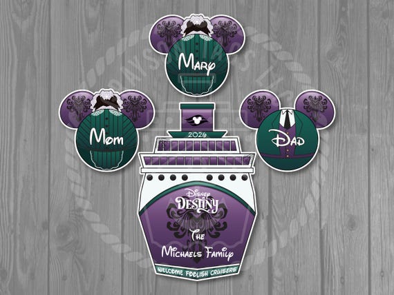 Haunted Mansion Ship Disney Cruise Door Magnet Set - Haunted Parlor Magnet Set - Halloween on the High Seas