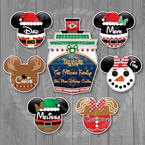 Very Merrytime Christmas Ship Front and Santa/Elves/Reindeer/Snowman Magnet Set image 1