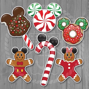 6 Disney Inspired Christmas Snack Magnets - 2 Sizes Available