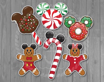 6 Disney Inspired Christmas Snack Magnets - 2 Sizes Available