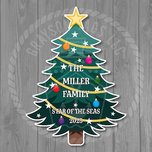 Extra Large Personalized Christmas Tree Cruise Door Magnet (Jumbo Size Available)