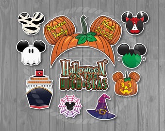 10pc Halloween on the High Seas Personalized  Disney Cruise Line Signs Door Magnet Set