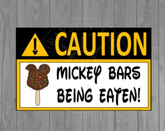 Disney Cruise Door Magnet - Mickey Bars Being Eaten Magnet (Large, 4 Medium or 8 Small available) - Great for Magnet Exchange