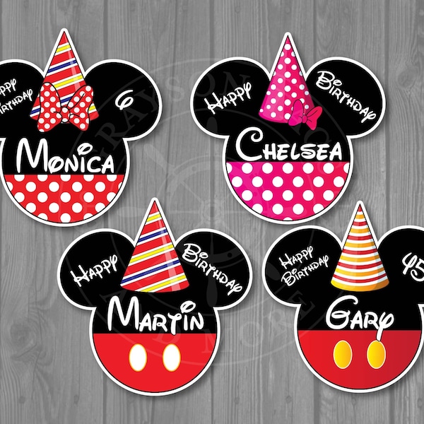 Disney Cruise Door Magnet -Birthday Mickey or Minnie (2 sizes to choose from)