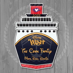 Disney Front of Ship Cruise Door Magnet - (Sizes: Standard 10.17&quot; x 6.82&quot; / Jumbo 16&quot; x 10.75&quot;)