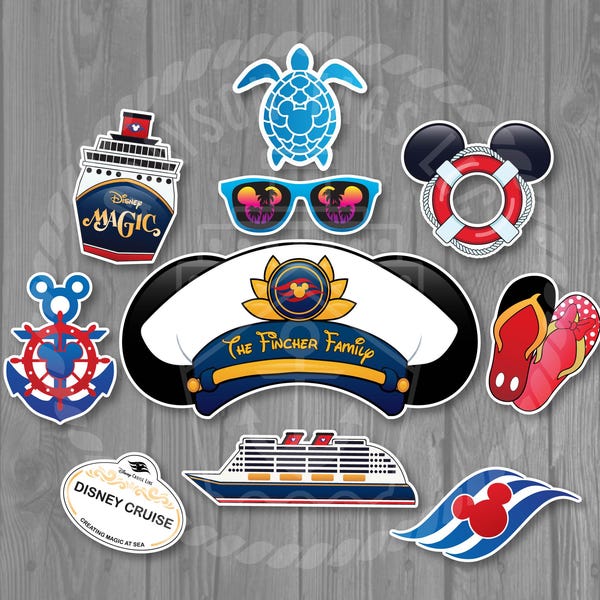 Captain Hat Personalized Sign Group Magnet Set for Disney Cruise Doors