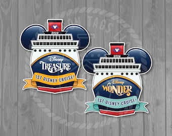 ¡Primer crucero de Disney! Imán personalizado para puerta de camarote con orejas de barco - 21,5 cm x 23,1 cm. Decoración personalizable para la puerta del camarote del primer crucero de Disney.