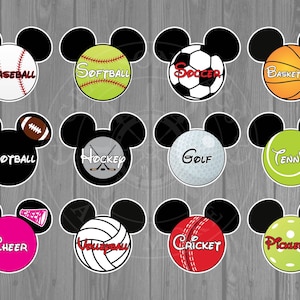 Disney Cruise Door Sport Magnets - Baseball / Soccer / Softball / Hockey / Golf / Tennis / Football / Basketball / Cheer
