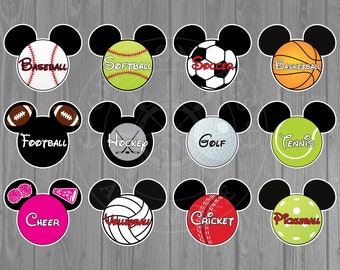 Disney Cruise Door Sport Magnets - Baseball / Soccer / Softball / Hockey / Golf / Tennis / Football / Basketball / Cheer