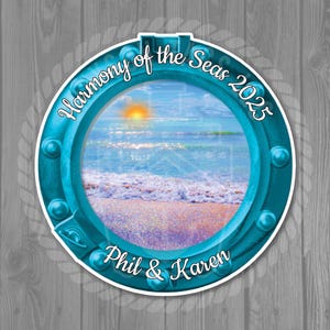 Vivid Pixelated Sunset Porthole Magnet