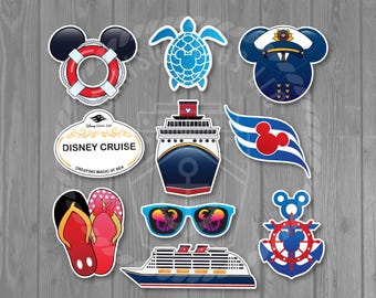 Juego de 10 imanes para puertas de Disney Cruise Line - Decoración náutica para puertas de camarotes