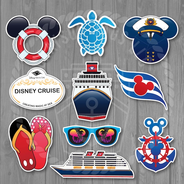 10pc Disney Cruise Line Door Magnet Set - Nautical Stateroom Door Decoration