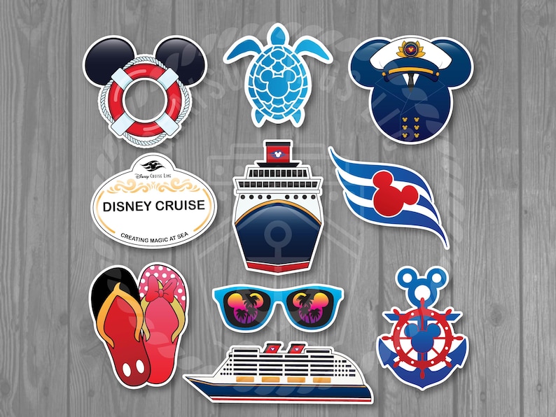 10pc Disney Cruise Line Door Magnet Set - Nautical Stateroom Door Decoration image 1