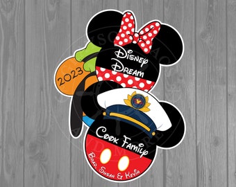 Disney Cruise Door Magnet - Stacked Mickey, Minnie and Goofy Door