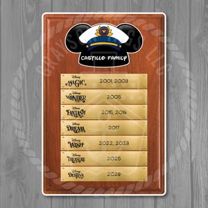 Customizable Disney Cruise Door Magnet - Previous Cruises Plaque Style Magnet