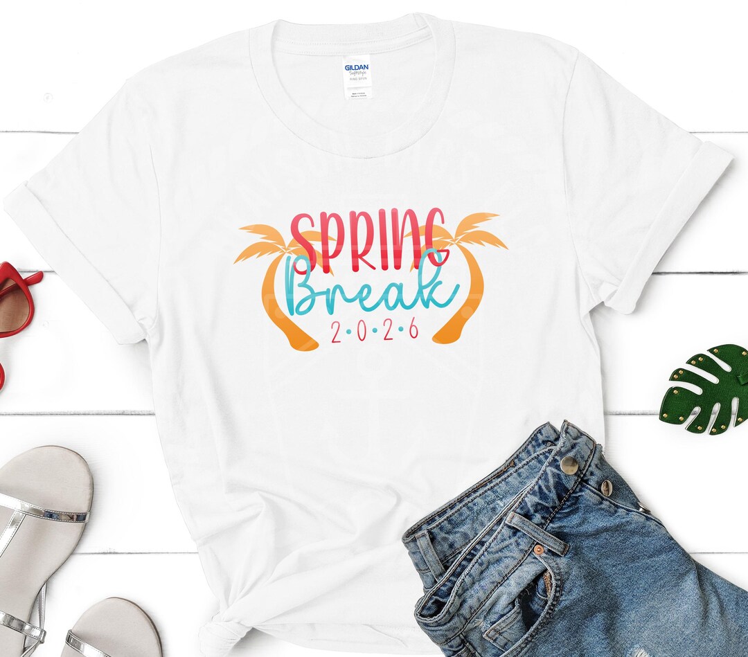Spring Break Apparial Spring Break 2026 Palm Tree Graphic Tee, Cruising Matching Shirts ...