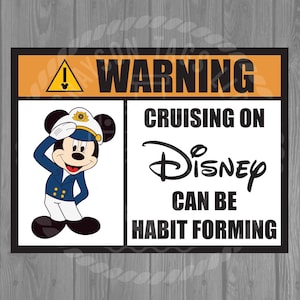 Disney Cruise Door Magnet - Cruising on Disney Can Be Habit Forming Magnet (X-Large, 4 Medium or 8 Small available)