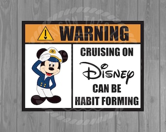 Disney Cruise Door Magnet - Cruising on Disney Can Be Habit Forming Magnet (X-Large, 4 Medium or 8 Small available)