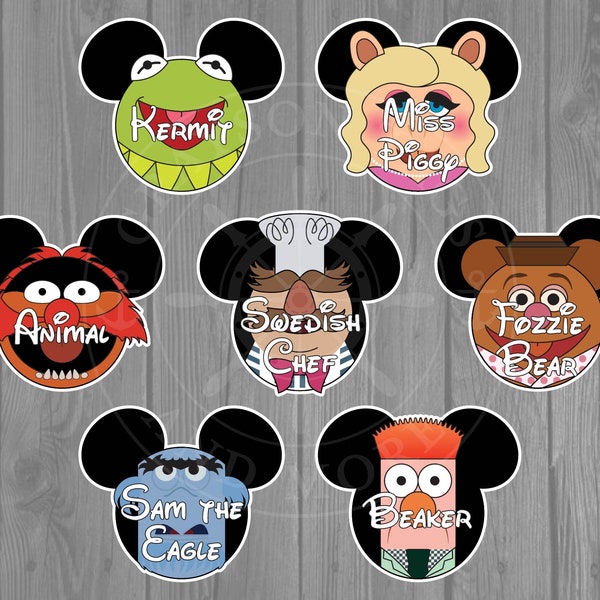 Disney Cruise Door Magnet - Fozzie Bear / Miss Piggy / Kermit / Animal /Sam The Eagle Muppets Inspired Magnet