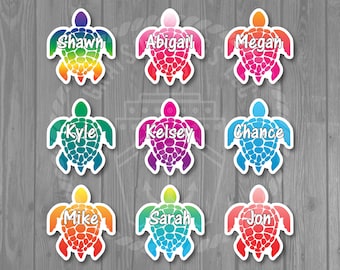 Colorful Personalized Turtle Cruise Door Magnet (9 Colors to choose from) - Customizable Stateroom Decoration