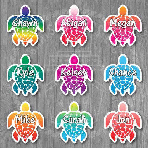 Colorful Personalized Turtle Cruise Door Magnet (9 Colors to choose from) - Customizable Stateroom Decoration