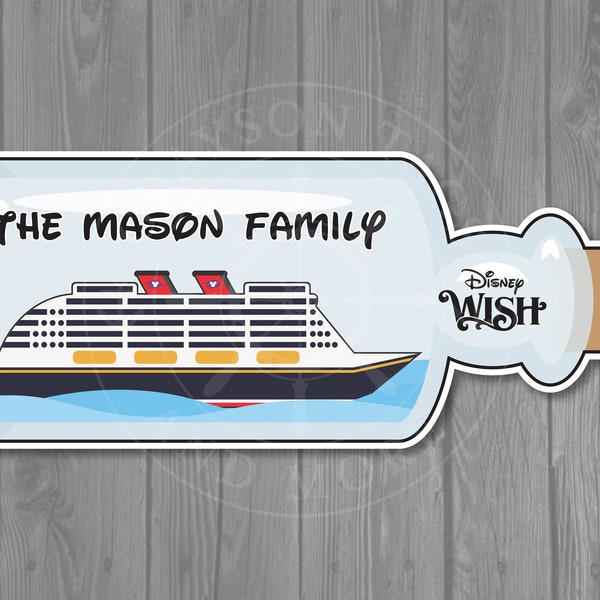 Disney Cruise Door Magnet - Ship in a Bottle - New Design!