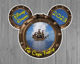 Disney Cruise Door Magnet - Pirate Ship Porthole Magnet