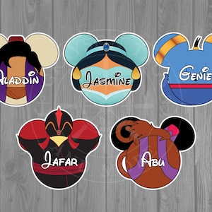 Disney Cruise Door Magnet - Aladdin Inspired Magnets - Princess Jasmine / Genie / Aladdin / Abu / Jafar