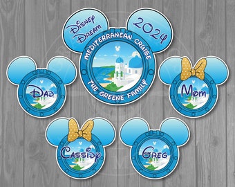 Mediterranean Disney Cruise Door Magnets - Greek Porthole Magnet Set