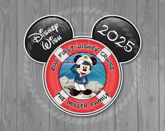 Disney Cruise Door Magnet - Life Preserver Magnet (Captain Mickey or Captain Minnie) - Size: 7.4" x 8.61"