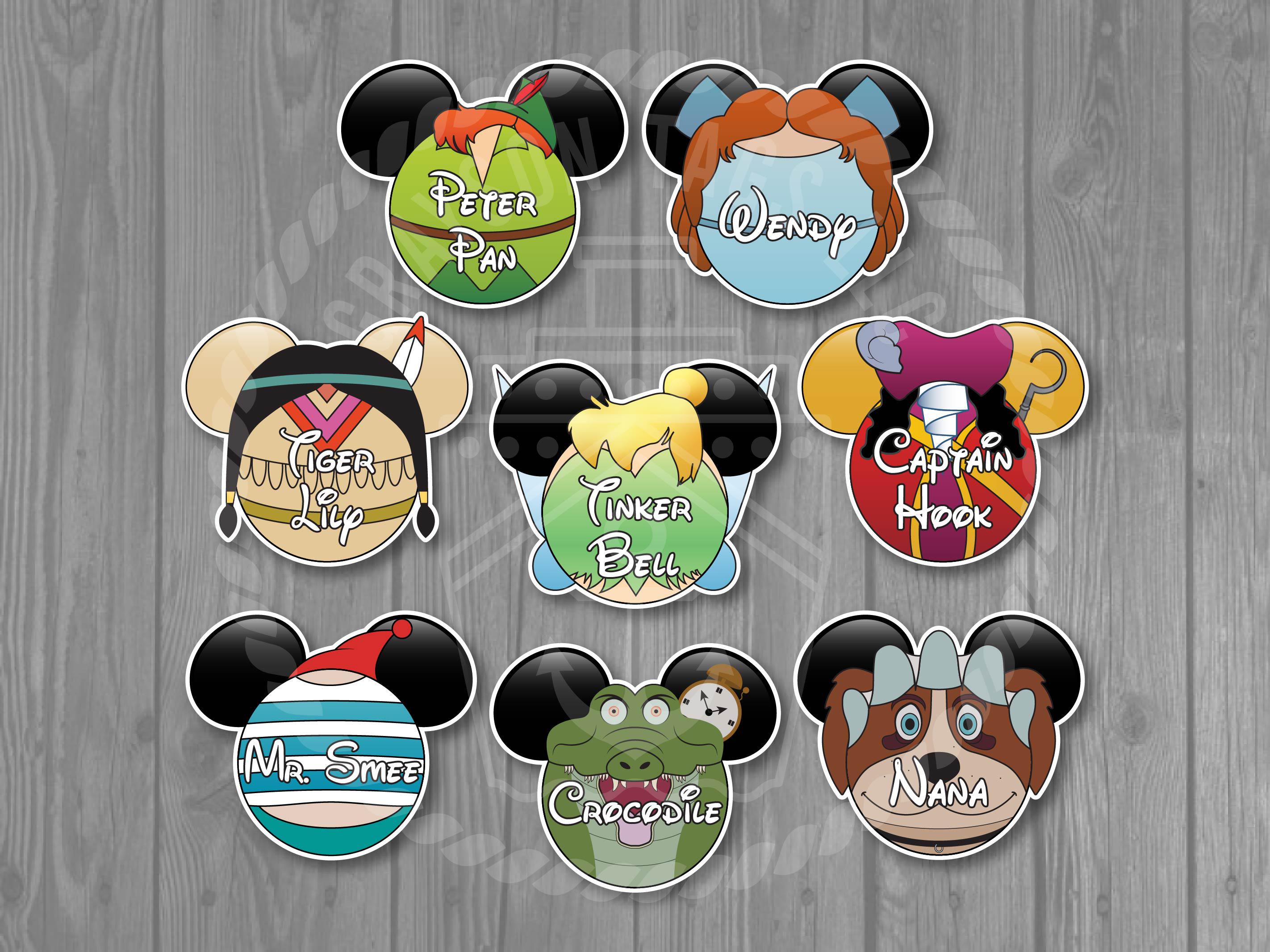 Disney Cruise Door Magnet - Peter Pan Inspired Magnets - Peter Pan / Captain Hook/ Tinkerbell / Nana / Mr Smee