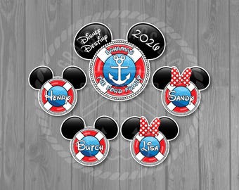 Disney Cruise Door Magnets - Life Preserver Anchor Mickey Magnet Set