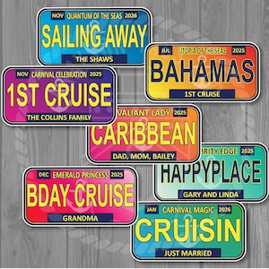 Colorful Gradient License Plate Generic Cruise Door Magnet (5 Colors to Choose From)