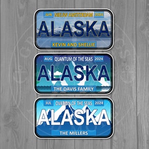 Alaska License Plate Generic Cruise Door Magnet (2 backgrounds to choose from)