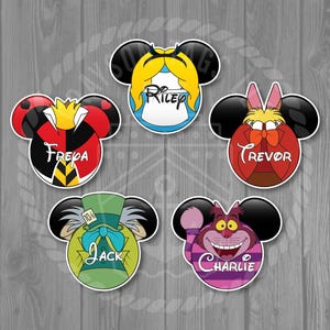 Disney Cruise Door Magnet - Alice In Wonderland Inspired Magnets - Alice / Mad Hatter / Cheshire Cat